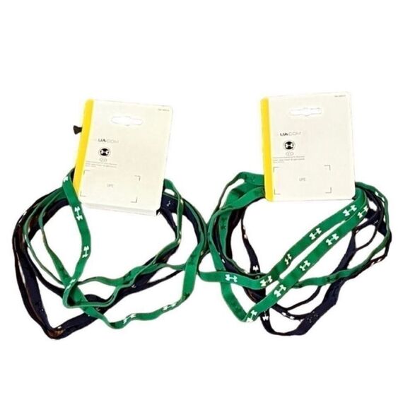 Under Armour Navy And Green Mini Headbands, 2 Packs, NWT - Picture 3 of 4
